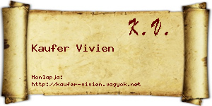 Kaufer Vivien névjegykártya